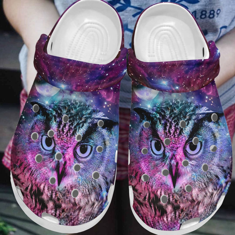 Owl Personalized Clog, Custom Name, Text, Color, Number Fashion Style For Women, Men, Kid, Print 3D Just A Girl Who Loves Owls ( Purple)