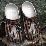 Native American Personalized Clog, Custom Name, Text, Color, Number Fashion Style For Women, Men, Kid, Print 3D Flag