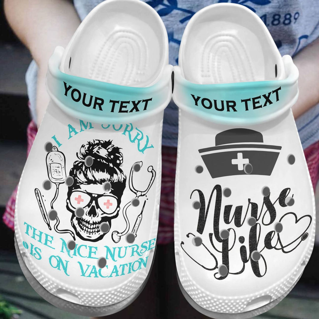 Nurse Personalized Clog, Custom Name, Text, Color, Number Fashion Style For Women, Men, Kid, Print 3D Skull Nurse