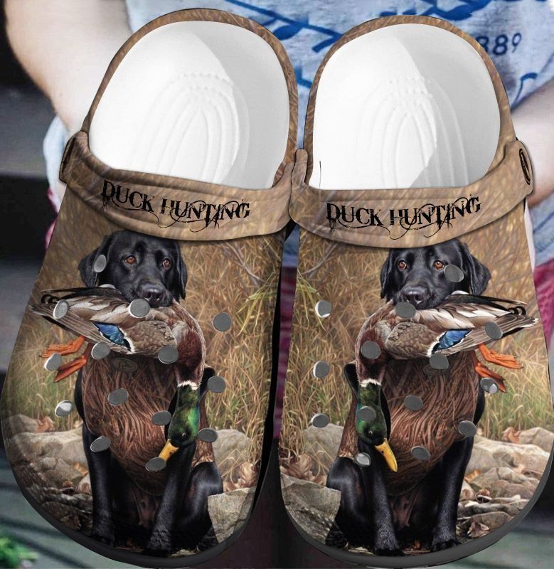 Clog Hunting Personalized Clog, Custom Name, Text, Color, Number Fashion Style For Women, Men, Kid, Print 3D Duck Hunting - Love Mine Gifts