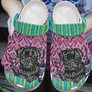 Clog Pug Drink Personalized Clog, Custom Name, Text, Color, Number Fashion Style For Women, Men, Kid, Print 3D - Love Mine Gifts