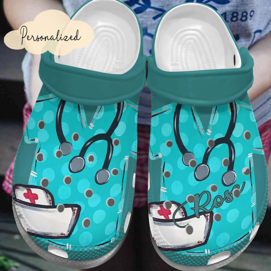 Nurse Personalized Clog, Custom Name, Text, Color, Number Fashion Style For Women, Men, Kid, Print 3D Scrub