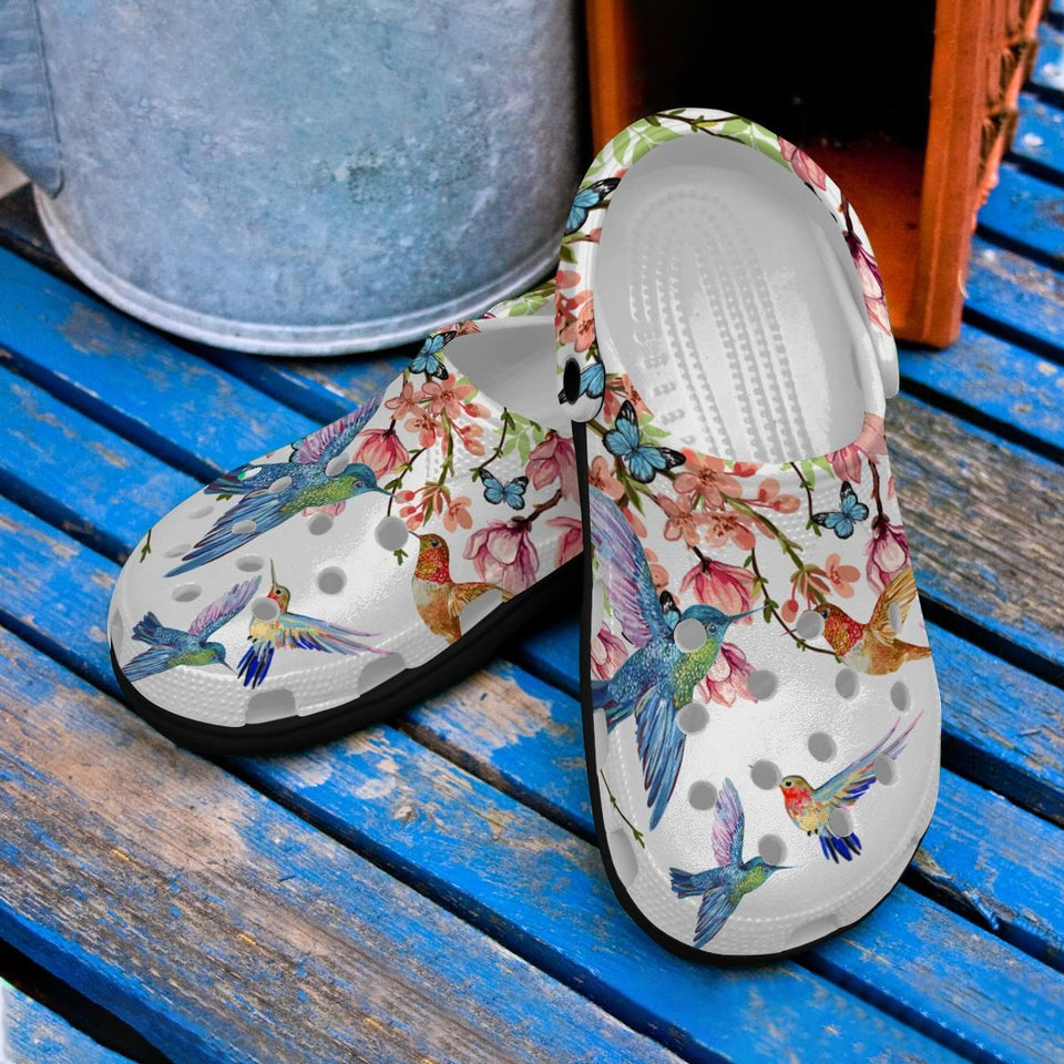 Clog Hummingbird Personalized Clog, Custom Name, Text, Color, Number Fashion Style For Women, Men, Kid, Print 3D Colorful Hummingbird - Love Mine Gifts