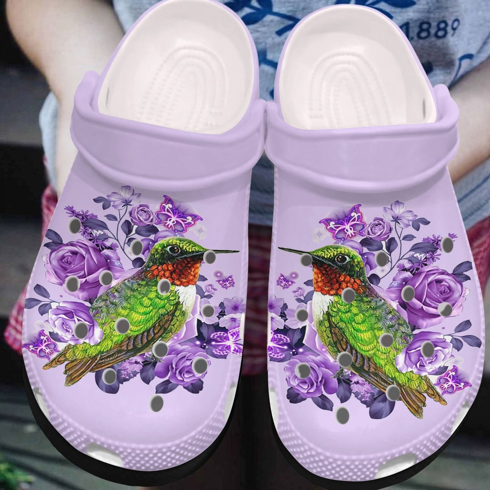 Hummingbird Personalized Clog, Custom Name, Text, Color, Number Fashion Style For Women, Men, Kid, Print 3D Floral Hummingbirds