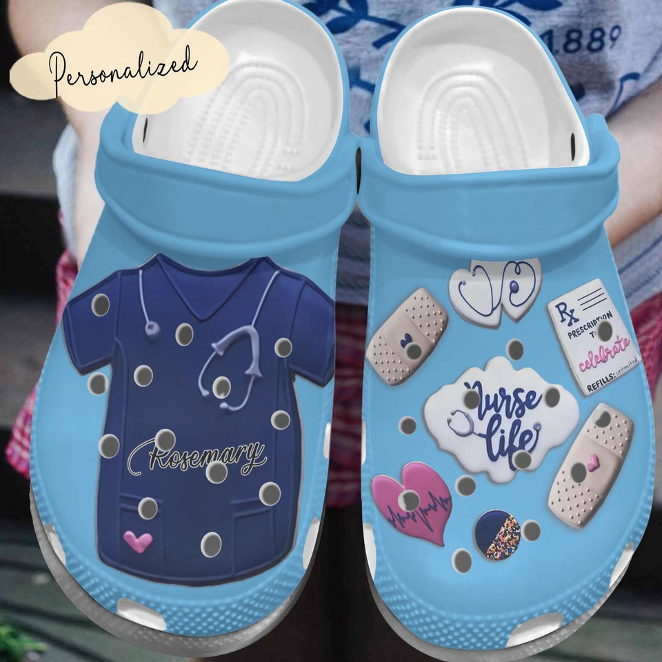 Nurse Personalized Clog, Custom Name, Text, Color, Number Fashion Style For Women, Men, Kid, Print 3D Bandage