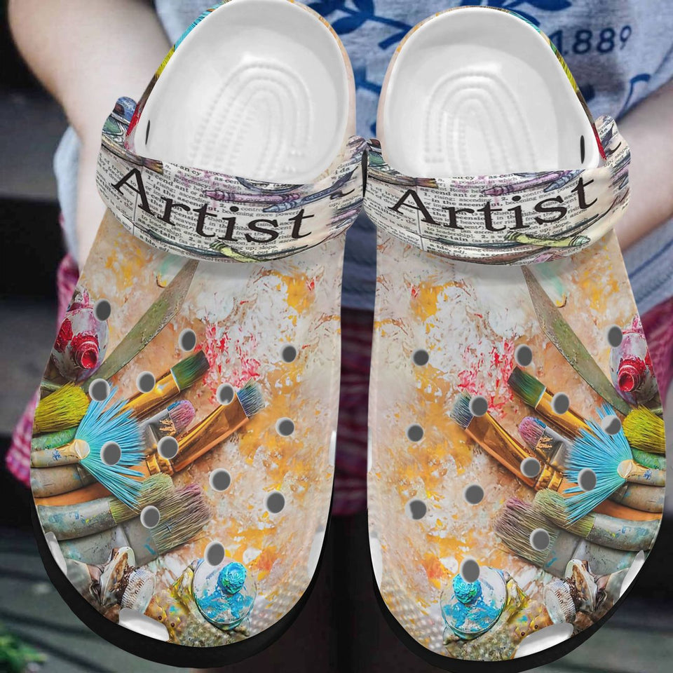 Painting Personalized Clog, Custom Name, Text, Color, Number Fashion Style For Women, Men, Kid, Print 3D Painting Artist