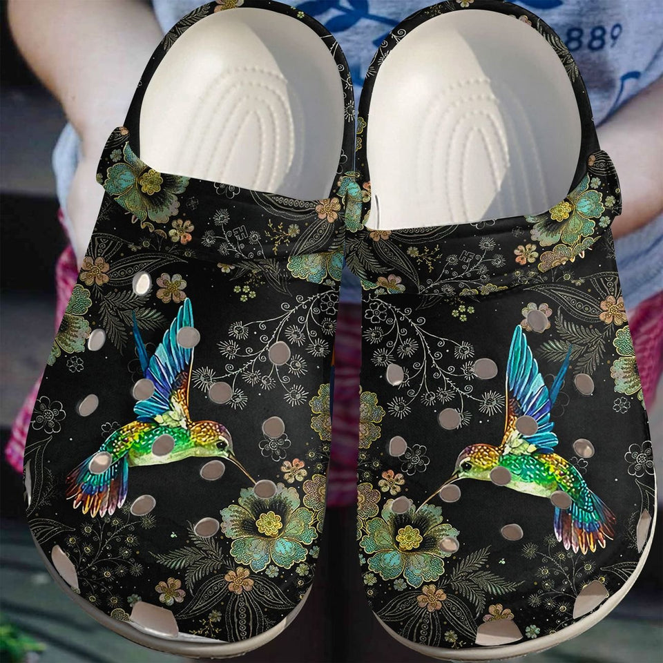 Hummingbird Personalized Clog, Custom Name, Text, Color, Number Fashion Style For Women, Men, Kid, Print 3D Vivid Garden