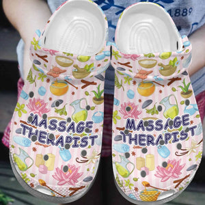Massage Therapist Personalized Clog, Custom Name, Text, Color, Number Fashion Style For Women, Men, Kid, Print 3D