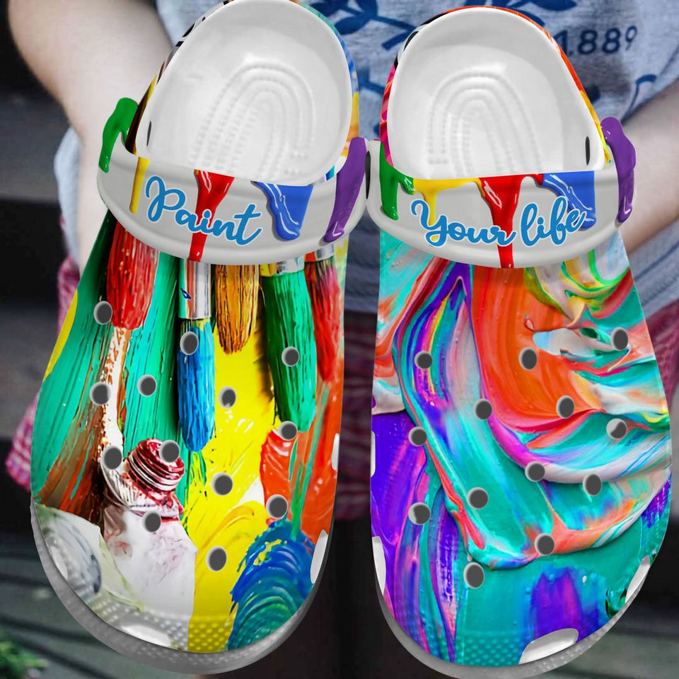 Clog Painting Personalized Clog, Custom Name, Text, Color, Number Fashion Style For Women, Men, Kid, Print 3D Paint Your Life - Love Mine Gifts