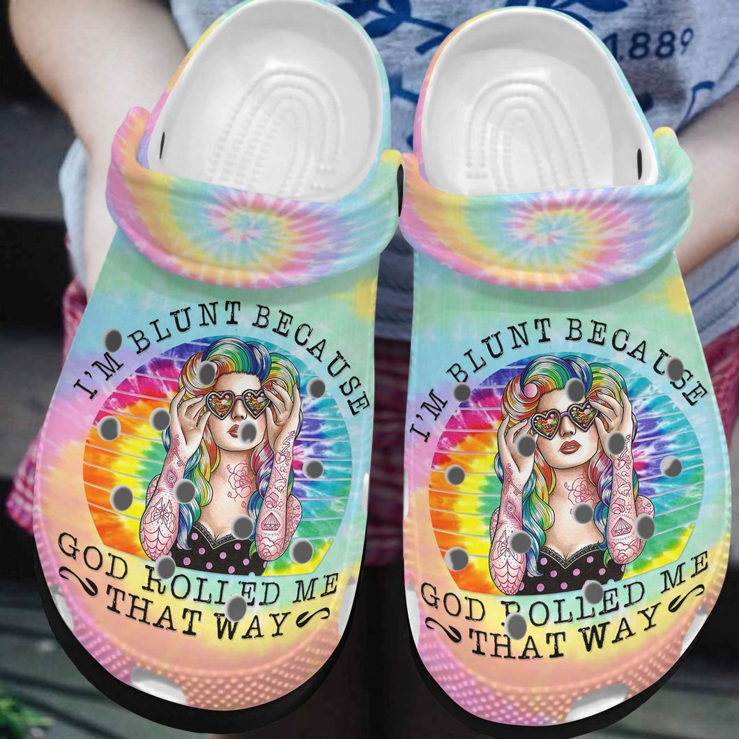 Clog Hippie Personalized Clog, Custom Name, Text, Color, Number Fashion Style For Women, Men, Kid, Print 3D I Am Blunt - Love Mine Gifts