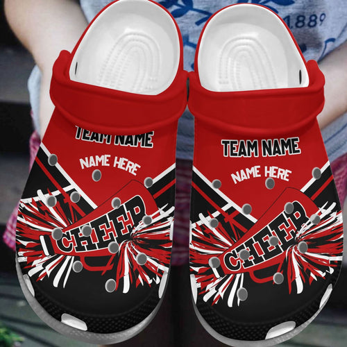 Clog Cheerleader Personalized Clog, Custom Name, Text, Color, Number Fashion Style For Women, Men, Kid, Print 3D P2 - Love Mine Gifts