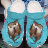 Clog Otter Personalized Clog, Custom Name, Text, Color, Number Fashion Style For Women, Men, Kid, Print 3D Cute Otters - Love Mine Gifts