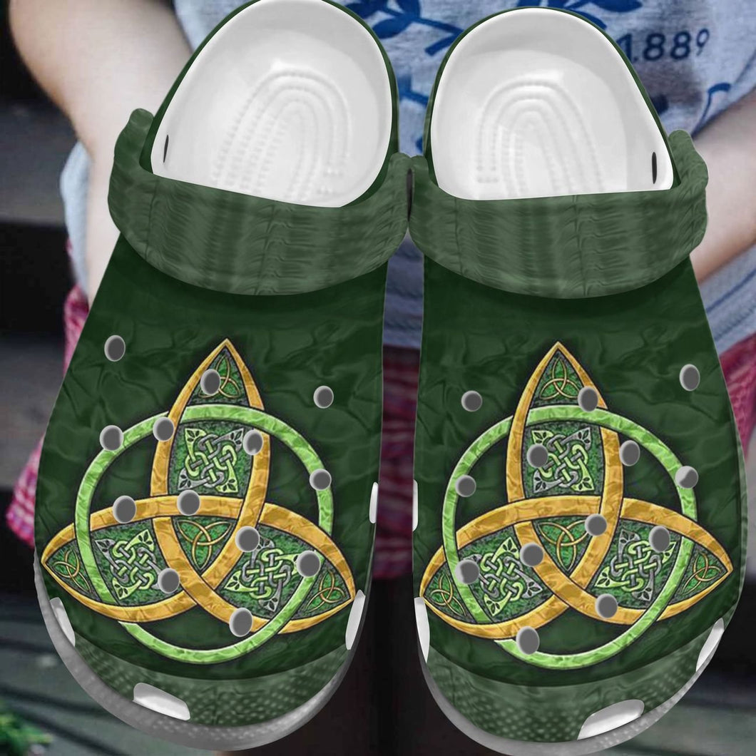 Clog Irish Personalized Clog, Custom Name, Text, Color, Number Fashion Style For Women, Men, Kid, Print 3D Trinity Symbol - Love Mine Gifts