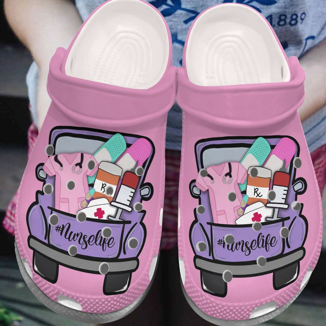 Clog Nurse Personalized Clog, Custom Name, Text, Color, Number Fashion Style For Women, Men, Kid, Print 3D Nurse'S Car - Love Mine Gifts