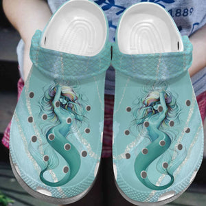 Clog Mermaid Personalized Clog, Custom Name, Text, Color, Number Fashion Style For Women, Men, Kid, Print 3D - Love Mine Gifts