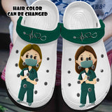 Nurse Personalized Clog, Custom Name, Text, Color, Number Fashion Style For Women, Men, Kid, Print 3D Nurse