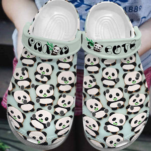 Panda Personalized Clog, Custom Name, Text, Color, Number Fashion Style For Women, Men, Kid, Print 3D Cute Panda Charm