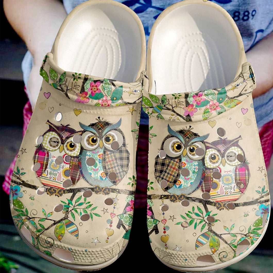 Owl Personalized Clog, Custom Name, Text, Color, Number Fashion Style For Women, Men, Kid, Print 3D Owl Love