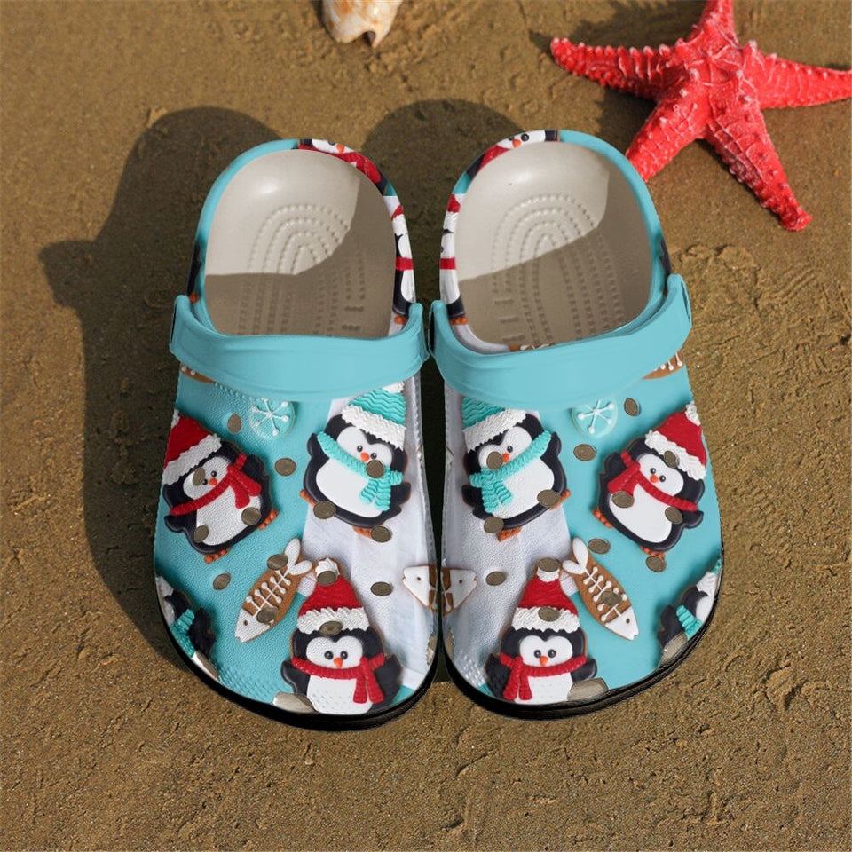 Penguin Personalized Clog, Custom Name, Text, Color, Number Fashion Style For Women, Men, Kid, Print 3D Winter Penguin