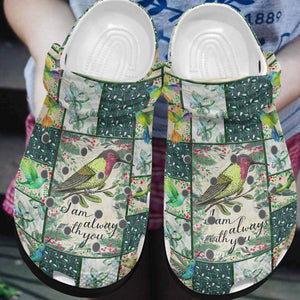 Hummingbird Personalized Clog, Custom Name, Text, Color, Number Fashion Style For Women, Men, Kid, Print 3D I Am Always With You 3
