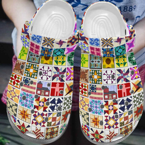 Clog Quilt Personalized Clog, Custom Name, Text, Color, Number Fashion Style For Women, Men, Kid, Print 3D Quilt Block - Love Mine Gifts