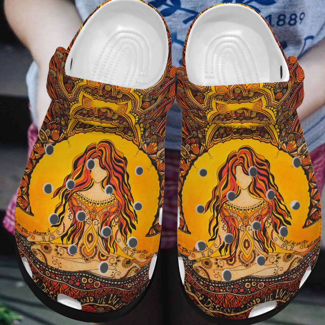 Hippie Personalized Clog, Custom Name, Text, Color, Number Fashion Style For Women, Men, Kid, Print 3D Hippie Girl