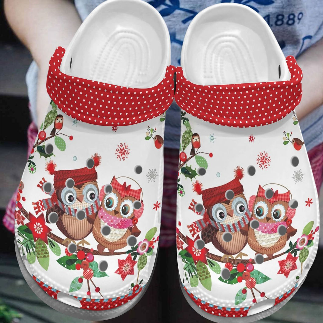 Clog Owl Personalized Clog, Custom Name, Text, Color, Number Fashion Style For Women, Men, Kid, Print 3D Christmas Owls - Love Mine Gifts