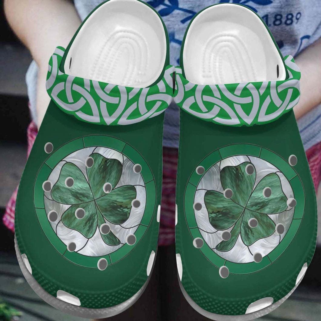 Clog Irish Personalized Clog, Custom Name, Text, Color, Number Fashion Style For Women, Men, Kid, Print 3D Shamrock - Love Mine Gifts