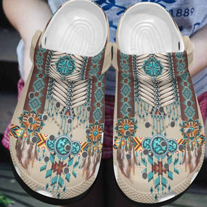 Clog Native American Personalized Clog, Custom Name, Text, Color, Number Fashion Style For Women, Men, Kid, Print 3D Native American Pattern - Love Mine Gifts