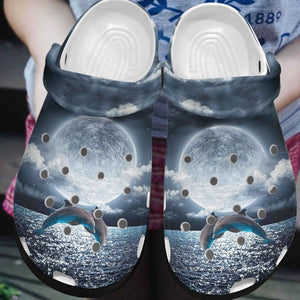 Clog Dolphin Personalized Clog, Custom Name, Text, Color, Number Fashion Style For Women, Men, Kid, Print 3D Lovely Dolphins - Love Mine Gifts