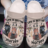 Horse Personalized Clog, Custom Name, Text, Color, Number Fashion Style For Women, Men, Kid, Print 3D Life'S Better With Horses