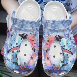 Penguin Personalized Clog, Custom Name, Text, Color, Number Fashion Style For Women, Men, Kid, Print 3D Snow Penguin
