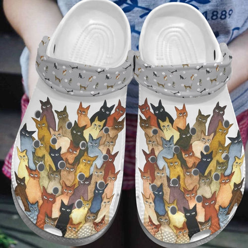 Cat Personalized Clog, Custom Name, Text, Color, Number Fashion Style For Women, Men, Kid, Print 3D A Bunch Of Cats