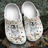 Penguin Personalized Clog, Custom Name, Text, Color, Number Fashion Style For Women, Men, Kid, Print 3D Penguin Floral