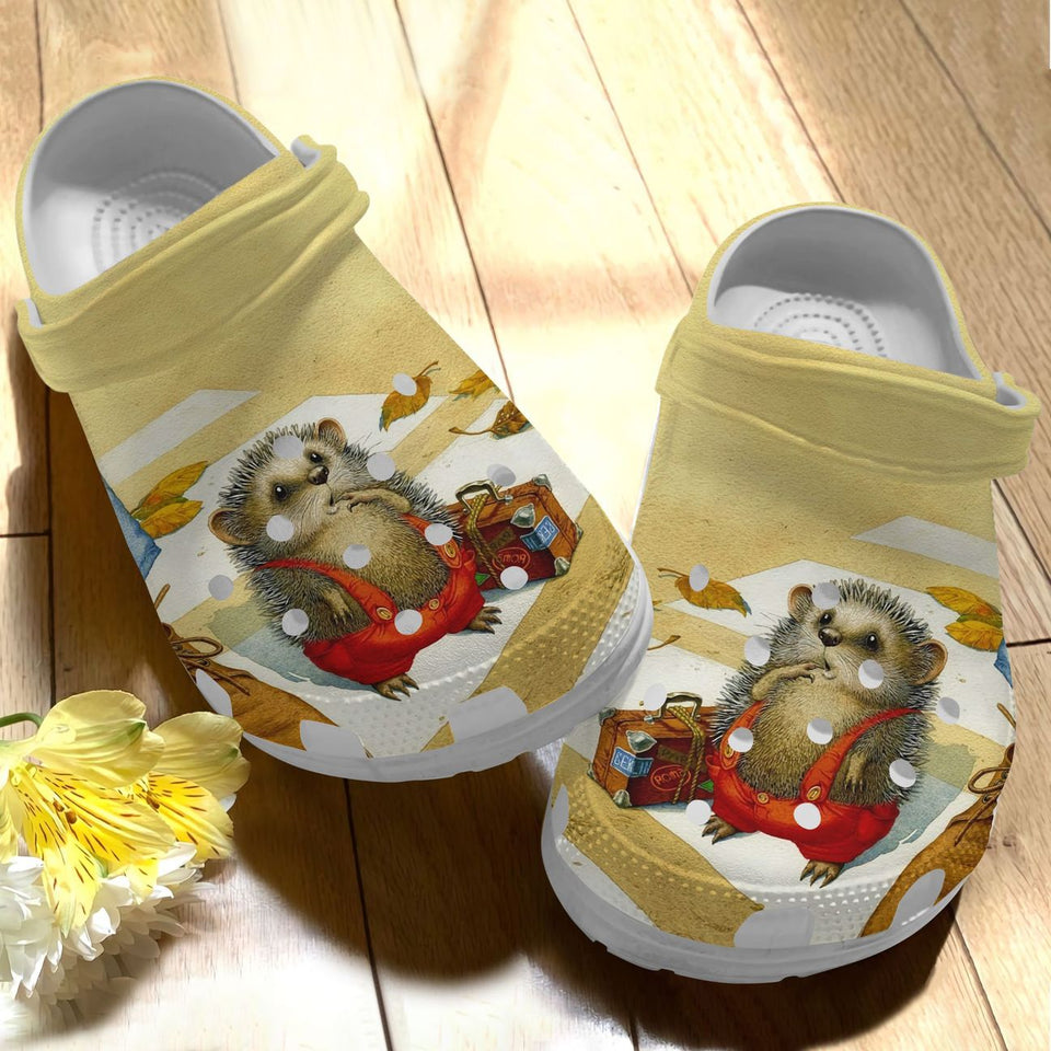 Clog Hedgehog Personalized Clog, Custom Name, Text, Color, Number Fashion Style For Women, Men, Kid, Print 3D Cute Hedgehog - Love Mine Gifts