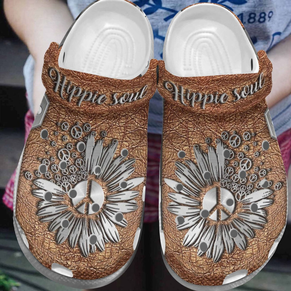 Hippie Personalized Clog, Custom Name, Text, Color, Number Fashion Style For Women, Men, Kid, Print 3D Hippie Soul