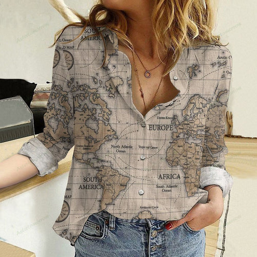 Casual T-shirt World Map Casual Shirt For Men and Women, Unisex - Love Mine Gifts