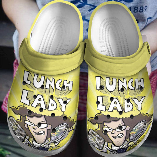 Clog Lunch Lady Personalized Clog, Custom Name, Text, Color, Number Fashion Style For Women, Men, Kid, Print 3D Artwork - Love Mine Gifts