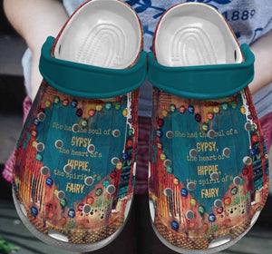 Hippie Personalized Clog, Custom Name, Text, Color, Number Fashion Style For Women, Men, Kid, Print 3D Spirit Of A Fairy