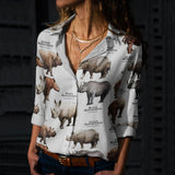 Casual T-shirt Endangered Rhinoceros Of The World - Animal Long Sleeve Casual Shirt Women, Men, Couple, Unisex - Love Mine Gifts