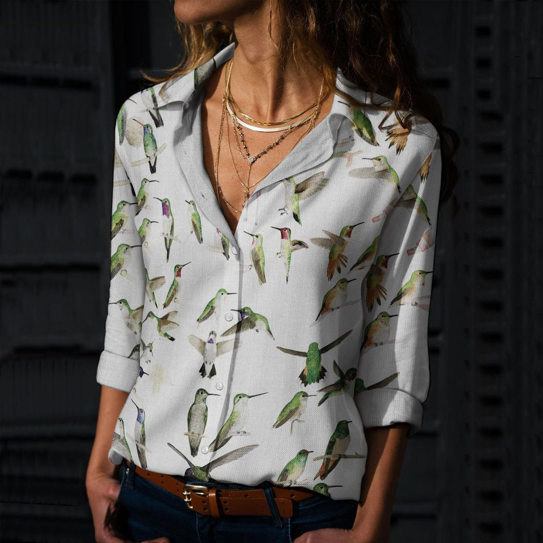 Casual T-shirt Hummingbirds Of North America Long Sleeve Casual Shirt Women, Men, Couple, Unisex - Love Mine Gifts