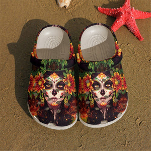 Skull Personalized Clog, Custom Name, Text Skull Queen, Fashion Style For Women, Men, Kid, Print 3D