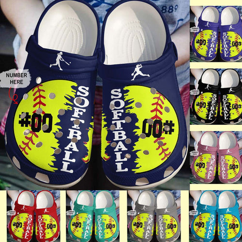 Clog Softball Personalized Clog, Custom Name, Text Softball Love, Fashion Style For Women, Men, Kid, Print 3D - Love Mine Gifts