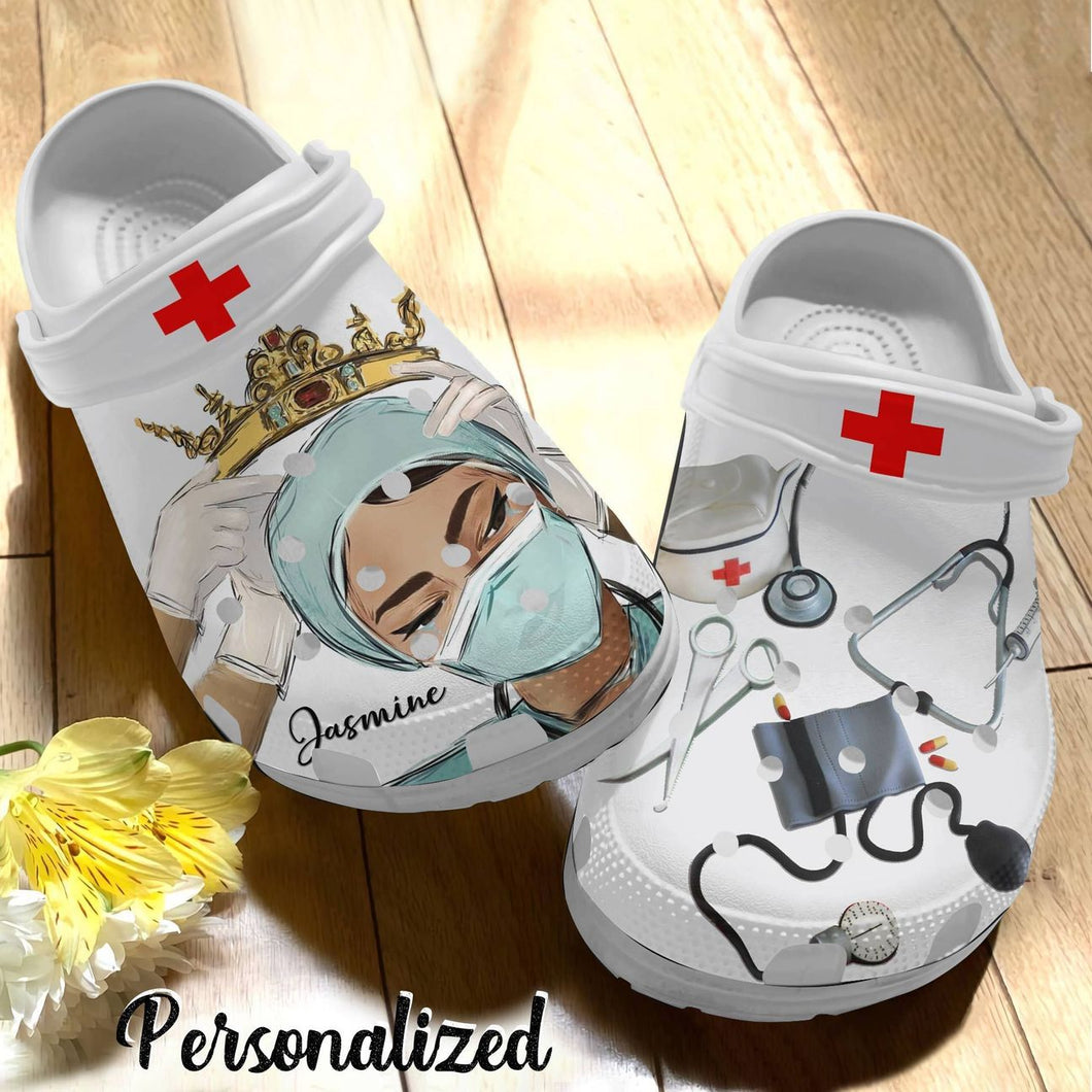 Clog Nurse Personalized Clog, Custom Name, Text Nurse Heart, Fashion Style For Women, Men, Kid, Print 3D - Love Mine Gifts