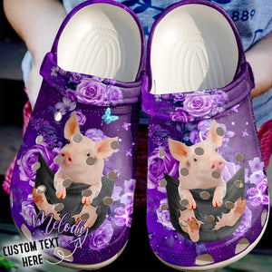 Clog Pig Personalized Clog, Custom Name, Text Pocket Pig, Fashion Style For Women, Men, Kid, Print 3D - Love Mine Gifts