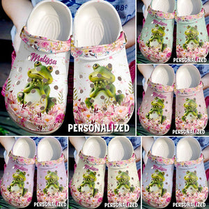 Clog Frog Personalized Clog, Custom Name, Text Cute Frog, Fashion Style For Women, Men, Kid, Print 3D - Love Mine Gifts