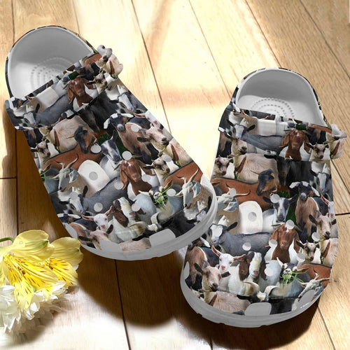 Clog Goat Personalized Clog, Custom Name, Text I Love Goats, Fashion Style For Women, Men, Kid, Print 3D - Love Mine Gifts