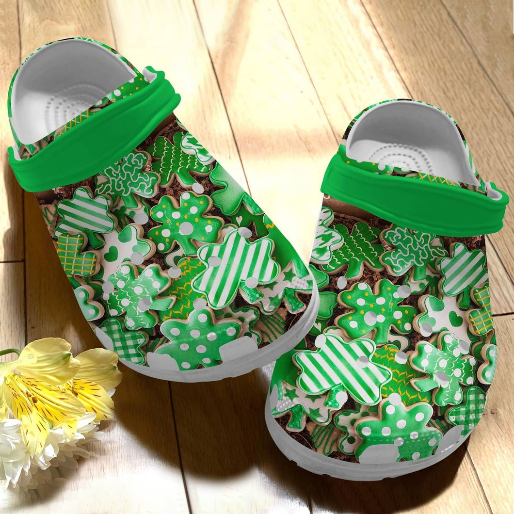 Clog Irish Personalized Clog, Custom Name, Text Shamrock Cookies, Fashion Style For Women, Men, Kid, Print 3D - Love Mine Gifts