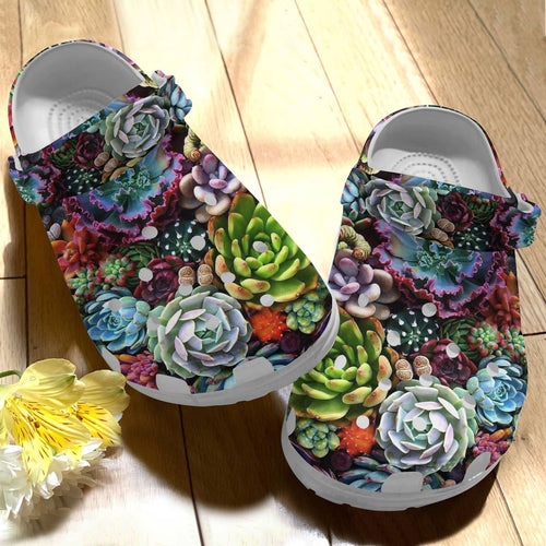 Succulent Personalized Clog, Custom Name, Text Stunning Succulents, Fashion Style For Women, Men, Kid, Print 3D