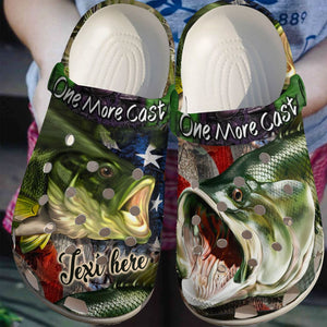 Clog Fishing Personalize Clog, Custom Name, Text, Fashion Style For Women, Men, Kid, Print 3D Personalized One More Babe - Love Mine Gifts